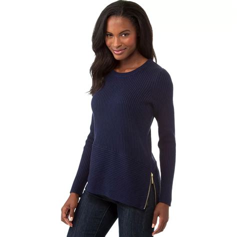 michael kors assymentric zip side sweater|Cotton Blend Half.